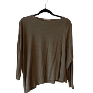 Zara Taupe Brown Asymmetric Hem Top Small